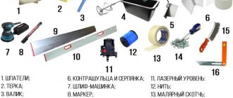 Инструменты для штукатурки
